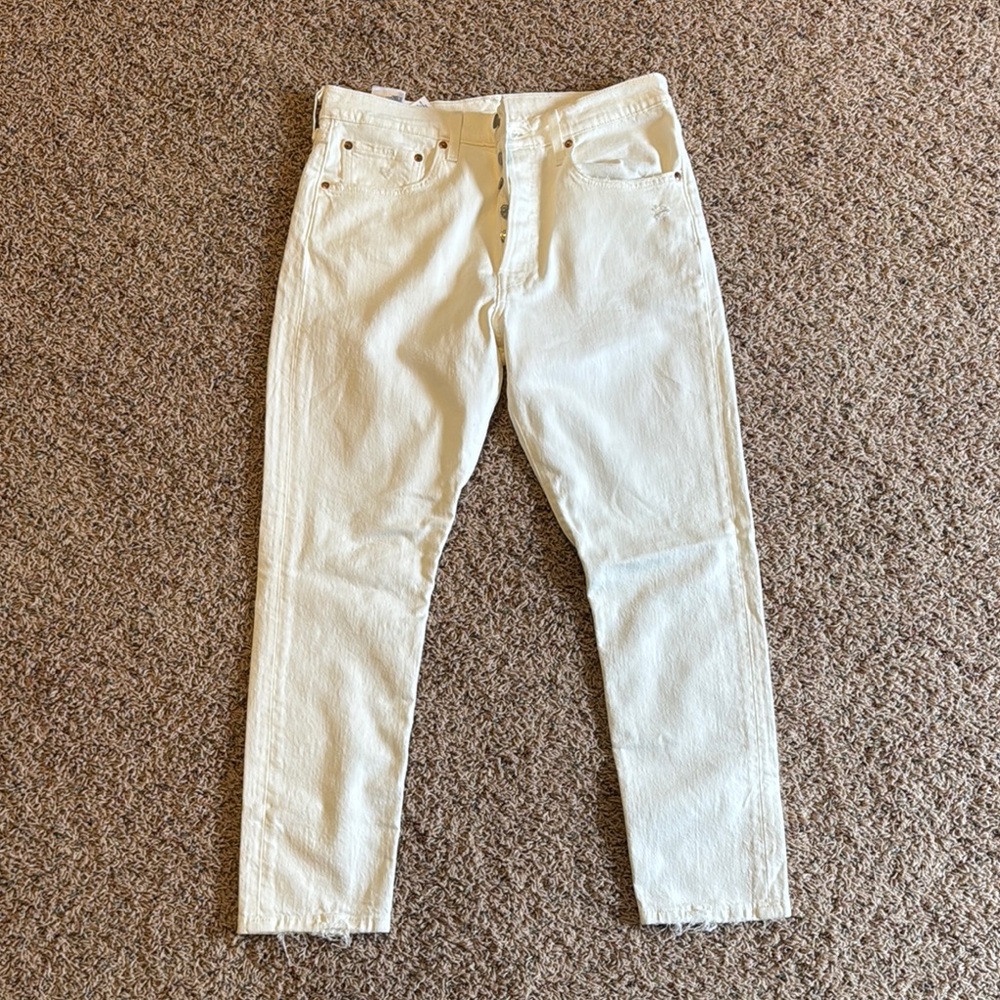 Levi’s 501 S Cream High-Waisted Jeans